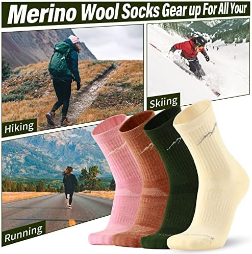 Merino Protect Merino Wool Socks for Women: Winter Hiking, Hunting, Cycling, Soft Cushion, Warm, Casual Thermal Socks