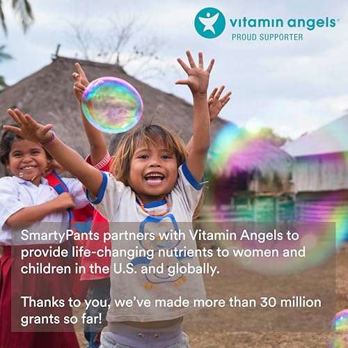 SmartyPants Kids Multivitamin Gummies: Omega 3 Fish Oil (EPA/DHA), Vitamin D3, C, Vitamin B12, B6, A, K & Zinc for Immune Support, Biotin, Grape, Cherry & Berry Flavors, 120 Count (30 Day Supply)