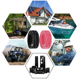 6 Gauge Marine Wire 6 AWG Marine Grade Wire Include 6 AWG 10FT Red & 10FT Black,6 Gauge Tinned Copper Boat Cable for Automotive Electrical Battery Speakers Solar Outdoor RV Camper Trailer