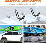 Kayak Roof Rack, 1 Pair J-Bar Roof Rack with 2 Ropes. Heavy Duty Kayak Roof Carrier for Your Canoe SUV and Trucks
