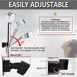 Brass Oil-Rubbed Bronze Shower Wand Holder - Adjustable Handheld Shower Head Bracket - Drill Free Glue Installation