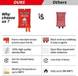 SecuCaptain Emergency Fire Blanket for Home and Kitchen - 6 Pack 40"x40" Flame Suppression Fiberglass Fire Blankets for House Camping Car Warehouse Office Emergency Survival Safety