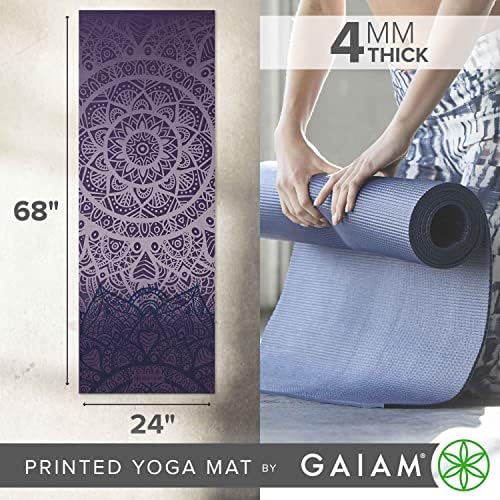 Gaiam Print Yoga Mat, Non Slip Exercise & Fitness Mat for All Types of Yoga, Pilates & Floor Exercises