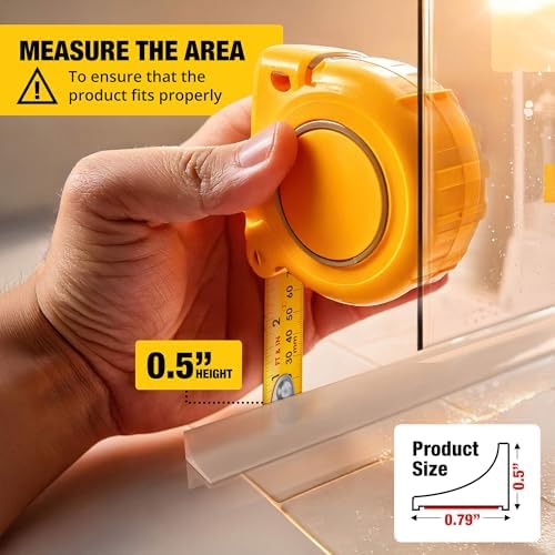 Shower Threshold Water Dam Barrier 67" - Transparent Collapsible Shower Water Blocker - Guard for Walk in Shower - Water Guard Stopper for Floor - Shower Door Water Blocker by Hippo Dam