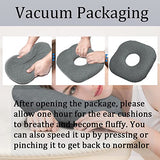 Wuronsa Ear Piercing Pillow for Side Sleepers, Pillow with an Ear Hole for CNH and Ear Pain Ear Inflammation Pressure Sores, O-Shaped Side Sleeping Pillow, Ear Guard Pillow (Dark Gray)