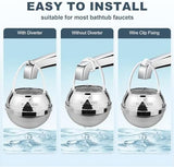 Bath Water Filter for Tub Faucet - 8 Stages Bathtub Water Filter Reduces Contaminants for Softer, Smoother Skin - 2,500 Gallons of Filtration, BPA Free (Silvery)