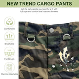 Camo Cargo Pants for Women - Army Fatigue High Waisted Stretchy Camouflage Cargo Pants with Pockets