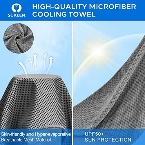 Sukkeen [4 Pack Cooling & Microfiber Towel (40'x12'),Soft Breathable Ice Towel for Yoga, Sport, Running,Gym & More Activities