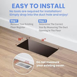 4x10 Inches Heavy Duty Walkable Floor Register Easy Adjust Air Supply Lever Floor Vents - Seattle Design - Vent Cover for Home Floor - Matte Black