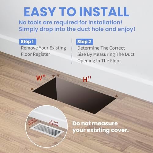 4x10 Inches Heavy Duty Walkable Floor Register - Easy Adjust Air Supply Lever Decorative Floor Vent Covers - Boston Design Vent Covers for Home - Satin Nickel