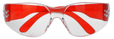 BISON LIFE Clear Lens Red Temple Protective Safety Glasses - Case of 144 Pairs Red Eyewear, Polycarbonate Impact Resistant Lens
