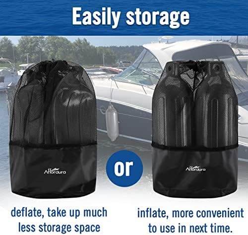 Affordura Boat Fender 4 Pack Boat Bumpers Fenders with 4 Ropes, Boat Bumpers for Pontoon Boat Fenders Inflatable