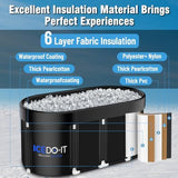 Upgrade 129 Gal XL Large Oval Ice Bath Tub for Athletes, Collapsible Cold Plunge Tub-Multiple Layered for Post-Exercise Recovery, Portable Bathtub for Home, Gyms, Indoor, Outdoor use