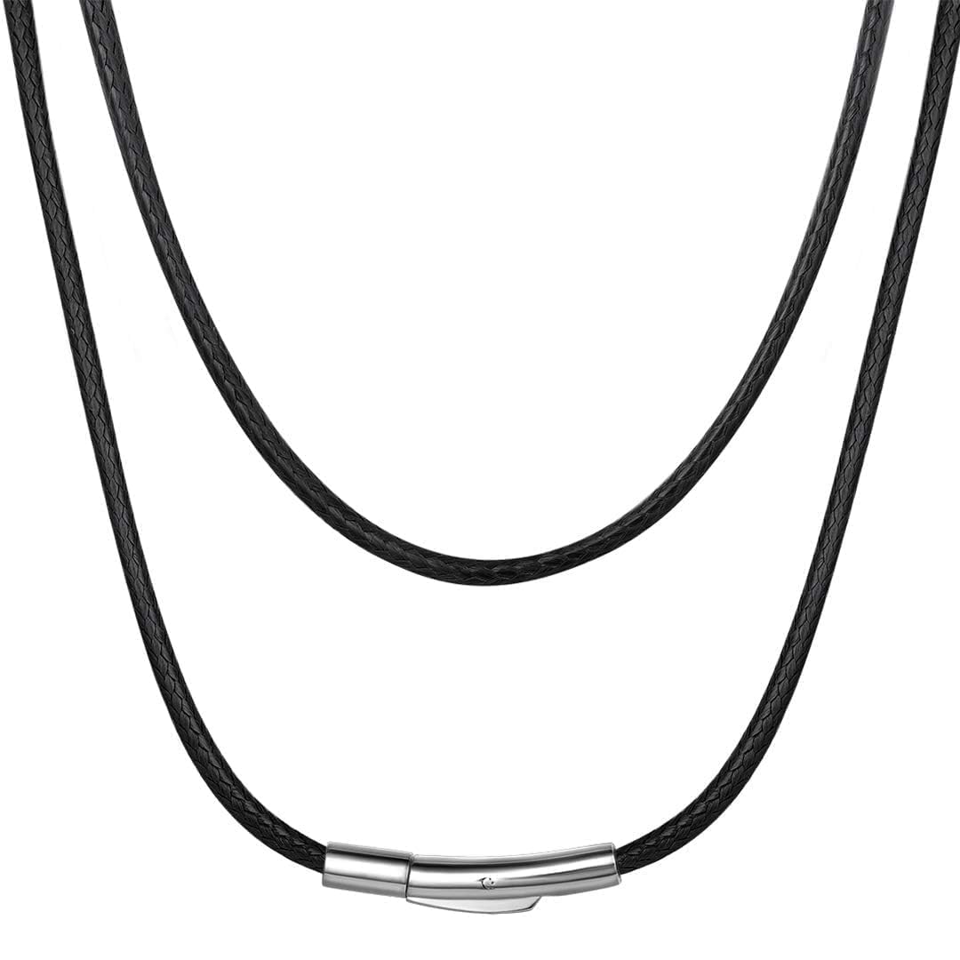 ChainsHouse Braided Leather Necklace Cord for Pendants with Clasp, 18 inch