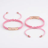 Personalized Name Bracelet, Adjustable Red Braided Cord Design