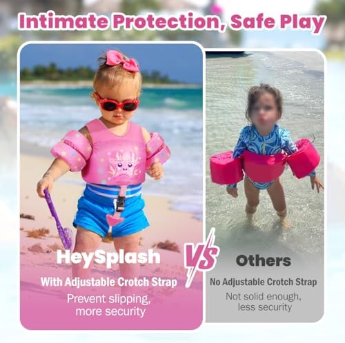 HeySplash Toddler Swim Vest, Toddler Floaties Fit 13-30 Lbs, Puddle Kids Jumper with Adjustable Strap, Pool Float Jacket Arm Floaties Baby Floatie Water Wing, Pool Sea Swimming Aid
