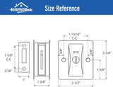HOMOTEK 4 Pack Privacy Pocket Door Lock Hardware with Pull Pocket & Bi-Fold Door Hardware- Replace Old Or Damaged Sliding Door Locks, 2-3/4”x2-1/2”, for 1-3/8” Thickness Door, Brushed Nickel