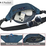 Fanny Pack for Men Women,Crossbody Waist Bag Pack,Belt Bag for Travel Walking Running Hiking Cycling,Easy Carry Any Phone,Wallet (Dark blue)