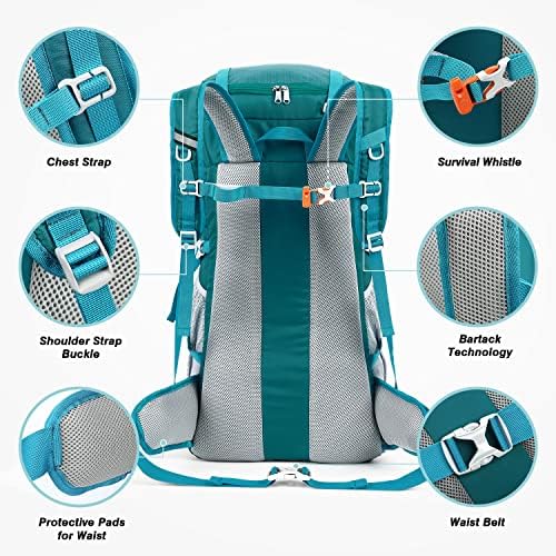 HOMIEE 50L Hiking Backpack Travel Bag Waterproof Camping Rucksack with Rain Cover Lightweight Backpacking Backpack