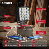 Upgrade LED Work Light for Milwaukee Battery: Ecarke 70W 7000LM for Milwaukee Lights for m18 USB Light 18V Battery Flashlight with Low Voltage Protection for Working in a Dark Environment