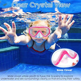 Kids Swimming Goggles Swim Mask with Nose Cover for Kids Youth 3-15, Anti-Shattered Lens UV Protection No-leak