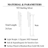 SLUYNZ 925 Sterling Silver Star Long Dangle Earrings Chain for Women Teen Girls Line Dangle Earrings Tassel Threader Chain (A-Sterling Silver)
