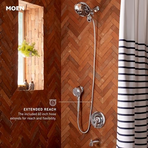 Moen Engage Chrome Magnetix 2-in-1 Combo Rain Showerhead with Detachable Handheld Shower Spray, Featuring Magnetic Docking System, 26009