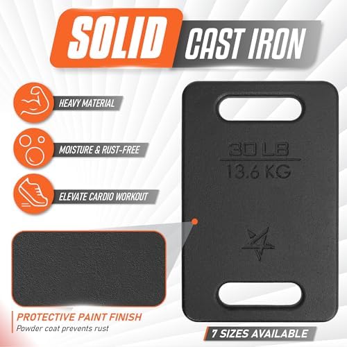 Yes4All Cast Iron Ruck Weight, Weighted Plate for Rucking, Swings, Squat, Strength Training - Multiple Weights: 10LB to 45LB