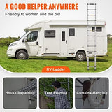VEVOR Telescoping Ladder, 12.5 FT Aluminum One-Button Retraction Collapsible Extension Ladder, 375 LBS Capacity w/Non-Slip Feet, Portable Multi-Purpose Compact Ladder for Home, RV, Loft, ANSI Listed