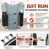 RAINSMORE Running Hydration Vest with 500ml Soft Flask, Waterproof Phone Pocket, Lightweight Hydration Pack, Adjustable No-Bounce Straps for Trail Running, Marathon, Cycling
