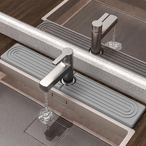 Faucet Mat for Kitchen Sink - Super Absorbent Diatomite Fast Drying Stone, Quick Drying Splash Guard,Prevents Moisture Buildup Sink, Durable Protector for Kitchen,Bathroom Counter