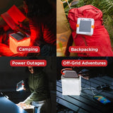 LuminAID Survivor Solar Lantern with Dual Phone Charger - Inflatable LED Lamp for Camping, Hiking and Travel - Emergency Light for Power Outages, Hurricane, Survival Kits