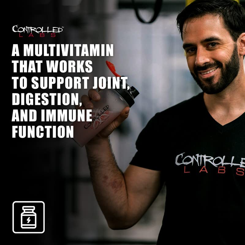 CONTROLLED LABS Orange Triad Daily Multivitamin, Iron Free Sports Supplement for Workout, Digestion, Immune, and Joints, 30 serv Muscle Building and Recovery Tablets