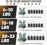 APEXUP Adjustable Weighted Vest, 4-10lb/12-18lb/20-32lb Vest with 6 Ironsand Weights and Large Pocket, Weight Vest for Men Women Strength Training, Running, Walking