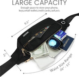 SINNO Large Crossbody Fanny Pack for Women Men Belt Bag With 4-Zipper Pockets for Travel Running Hiking Workout Dog Walking Outdoors Sport Fishing Waist Pack Bag Carrying All Phones