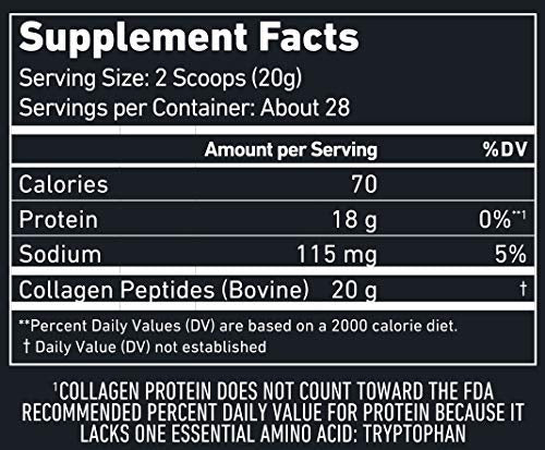 BUBS Naturals Unflavored Collagen Peptides Powder - Best Proteins for Joints & Skin - Pasture Raised Grass Fed - Paleo Keto Friendly, Whole30 Approved, Non-GMO Dairy & Gluten Free (20oz) 28 Servings