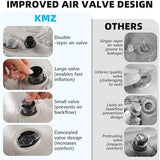 KMZ SUV Air Mattress with 2 Pillows – Thickened and Flocked Car Bed – Portable Travel Pad for Camping & Road Trips – Quick Inflate & Deflate with External Pump – Blue-Black and Cool Gray