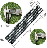 Tent Poles Adjustable Tarp Poles Steel Rods for Tarp Canopy Camping Replacement Set of 2 +Pegs & Reflective Ropes