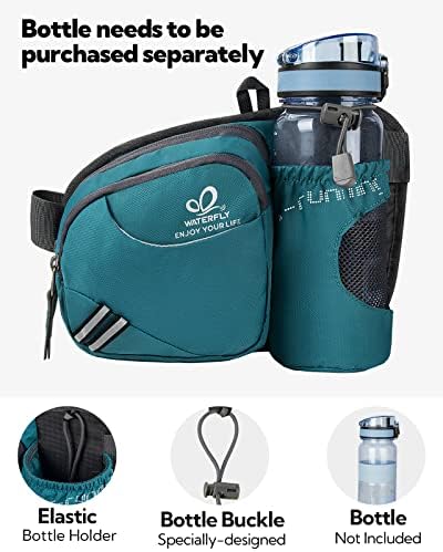 WATERFLY Fanny Pack Waist Bag: Waist Pack for Women Men with Water Bottle Holder Hiking Fanny Pack for Running Walking DogWalking Travel Cycling