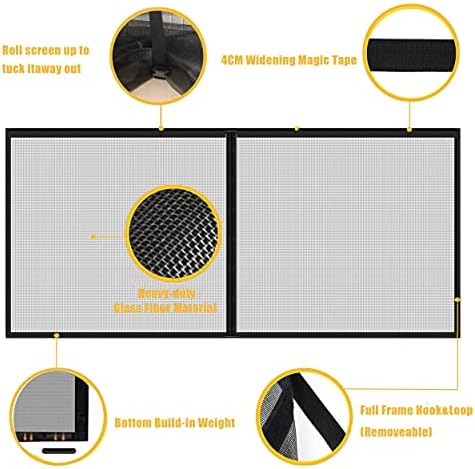LIAMST Garage Door Screen for 9x7FT,1 Car Garage Doors- Reinforced Fiberglass Door Screen,Stronger High Energy Magnets ， Magnetic Screen Door