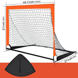 2 Pack 4’ x 3’ Size Portable Kid Soccer Goals for Backyard, Indoor and Outdoor Pop Up Soccer Goals, Orange, Theresduet