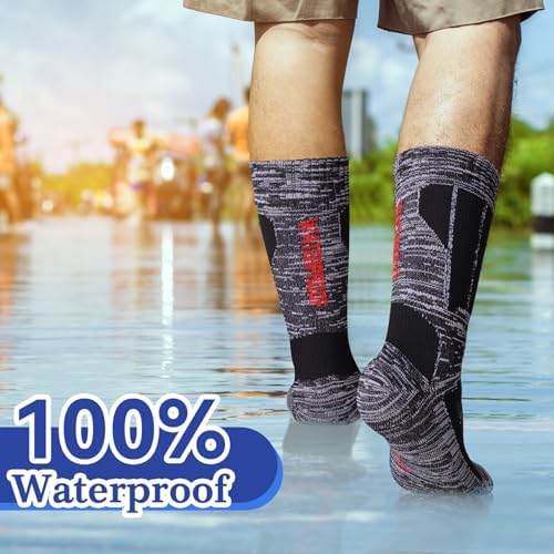 Jspupifip Unisex Waterproof Socks Water Resistant Socks Waterproof Breathable Hiking Wading Skiing Fishing Sock for Men Women