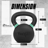 Yes4All Powder Coated Cast Iron Kettlebell Strength Training Kettlebells Weight Set for Full Body Workout, Home Gym