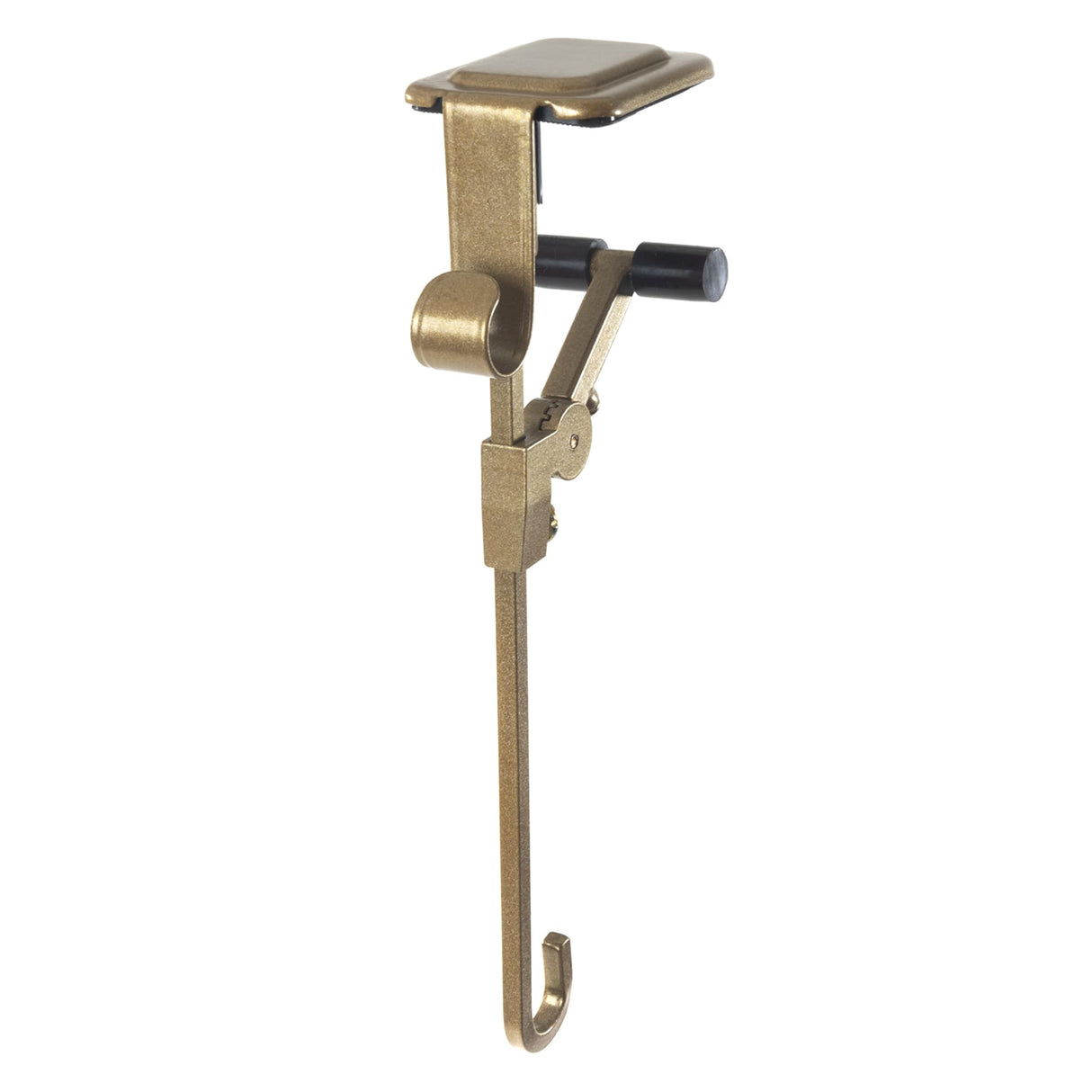 [Fireplace Stocking and Garland Hanger] - Patented Mantle Holder Has Two Hooks - Hold Christmas Stocking and Hang Garland - Durable Wrought Iron - Padded Contact Points (3 Pack - Gold)