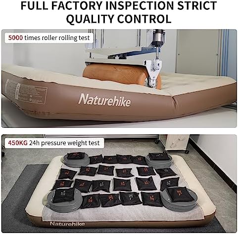 Naturehike Compact King Size Air Mattress with Electric Built-in Pump, 79 * 71in Extra Wide Inflatable Mattress for Home, Camping, Guests, Travel, Formaldehyde- Free, Morning View Series