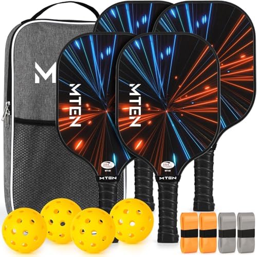 Pickleball Paddles, USAPA Approved Fiberglass Surface Pickleball Set with Pickleball Rackets, Pickleball Paddles Set for Men Women