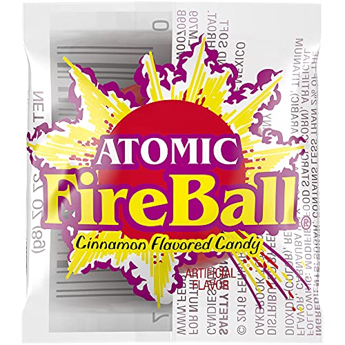 Atomic Fireballs Cinnamon Flavored Candy, 240 Individually Wrapped Pieces, 4.05 Pound Tub