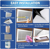 UBeesize Air Vent Filters Kit - 20" x 100" Cut to Size Air Filter Material (70+ Filters), With Adhesive Hook Tape for Home Floor, Grilles, Ceiling, HVAC Furnace Vents