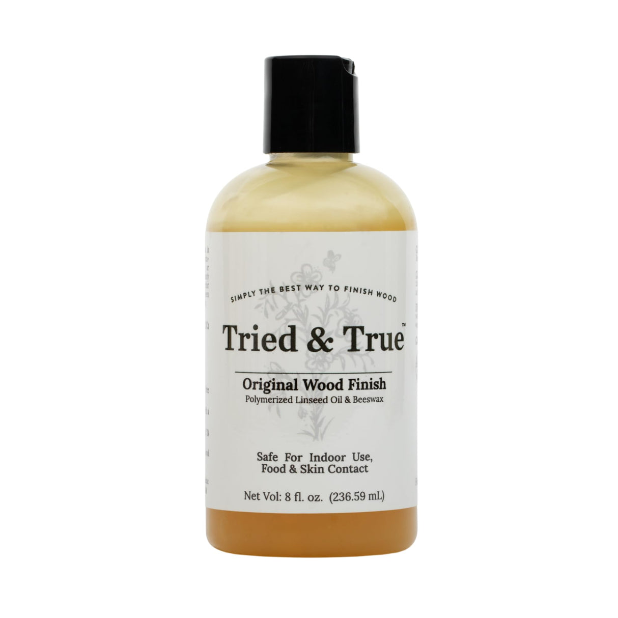 Tried & True Original Wood Finish, 8 oz. - Linseed Oil & Beeswax Blend, Ideal for All Woodwork, Long-Lasting Durability, Food Safe Sealer, Non-Toxic Wood Finish