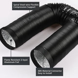 4-Inch Dryer Vent Hose 26FT, Flexible Aluminum Duct with 2 Clamps, Heavy-Duty Four Layer Protection for HVAC Ventilation and Exhaust Black